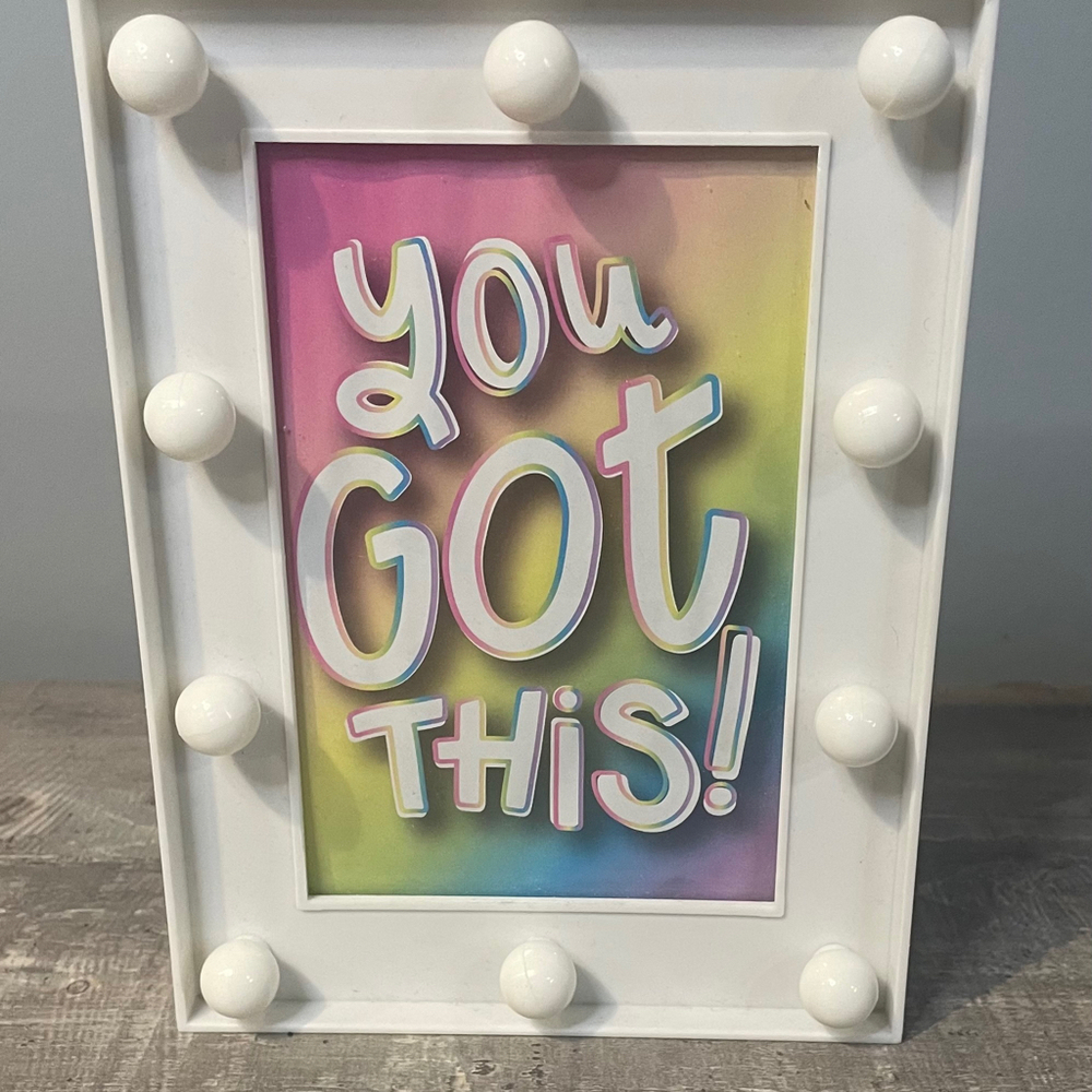White LED Light Box featuring a motivational marquee Light Up 5x7 Picture Frame